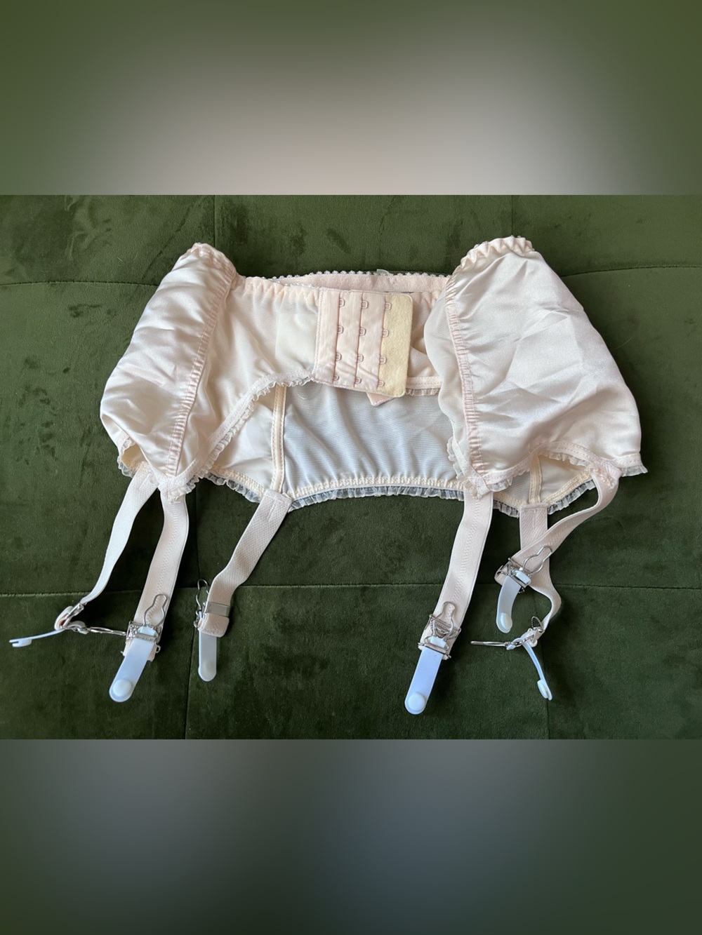 Light peach Satin-Feel garter belt